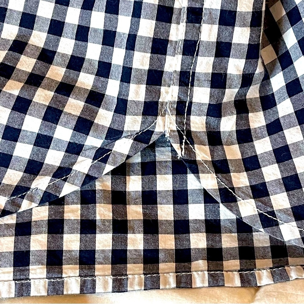 Talbots Blue White Gingham Button Down Tunic S EUC - image 5